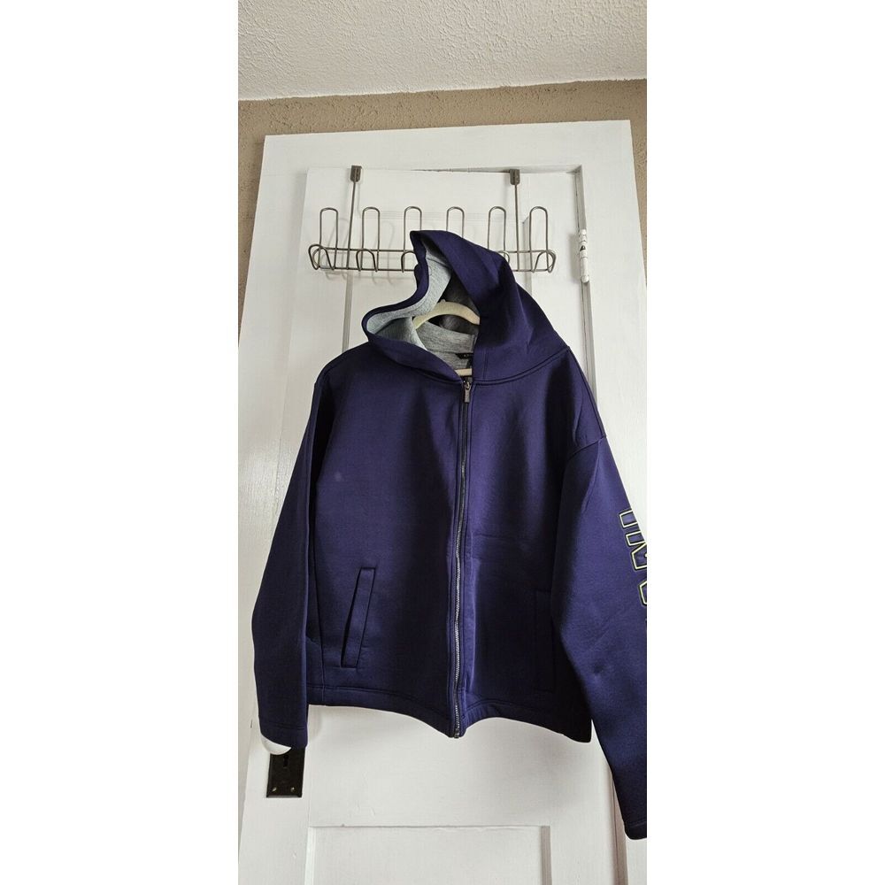 Armani Exchange Men's embossed letters‎ sleeve Large soft shell jacket w hood
